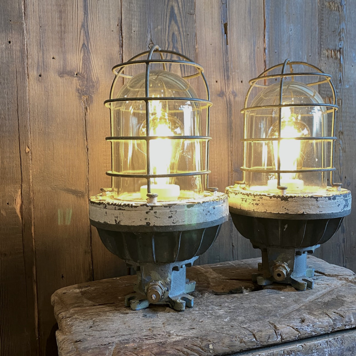 A Pair of Vintage Flameproof Lamps