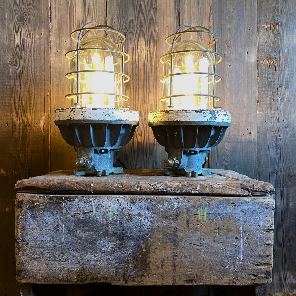 A Pair of Vintage Flameproof Lamps