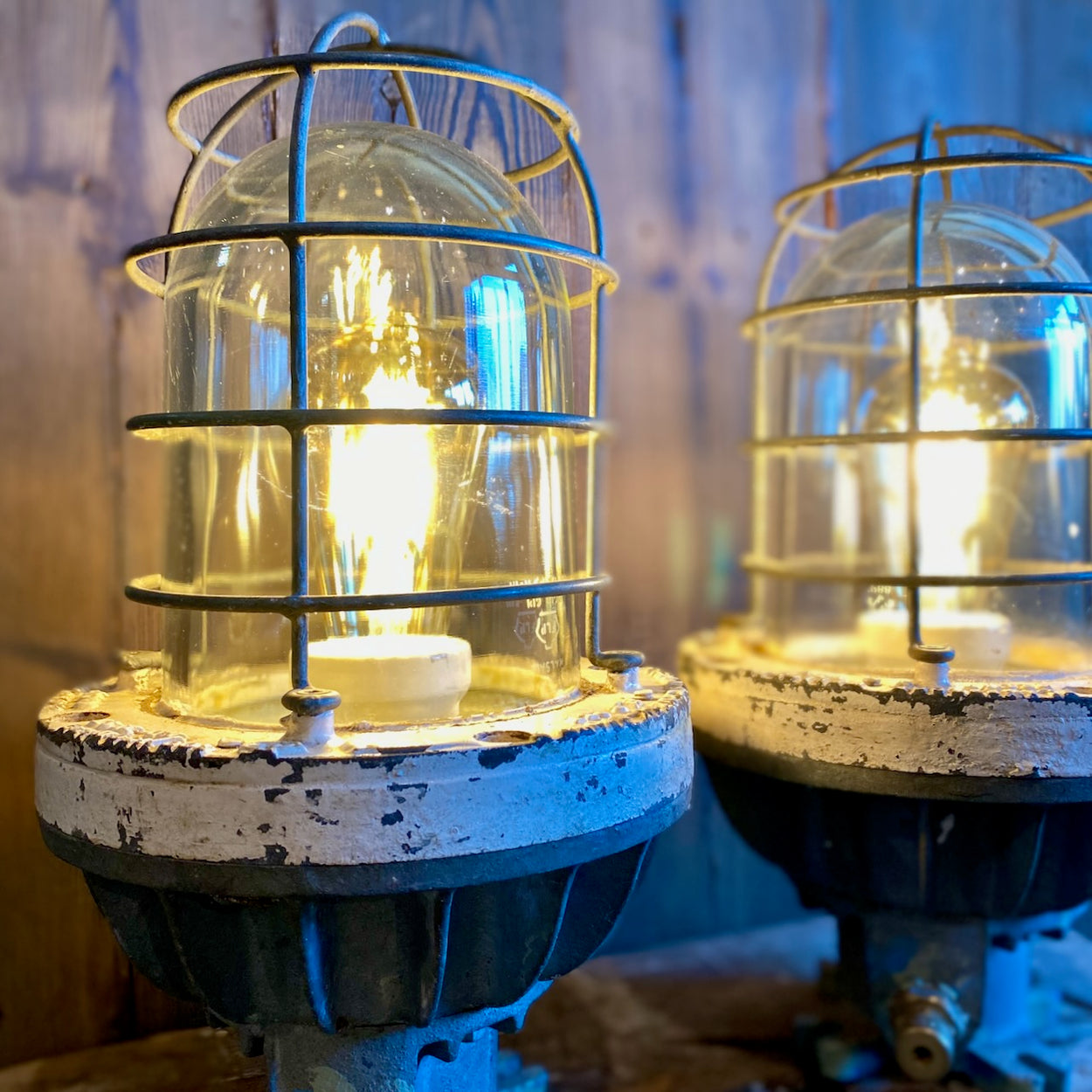 A Pair of Vintage Flameproof Lamps