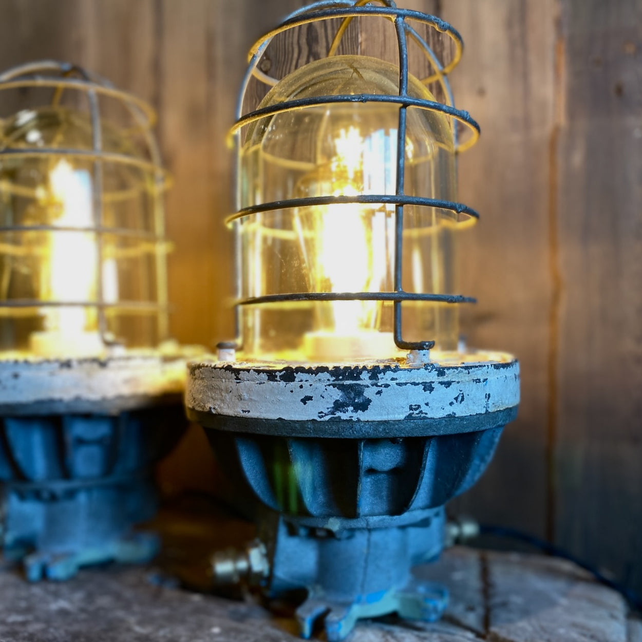 A Pair of Vintage Flameproof Lamps