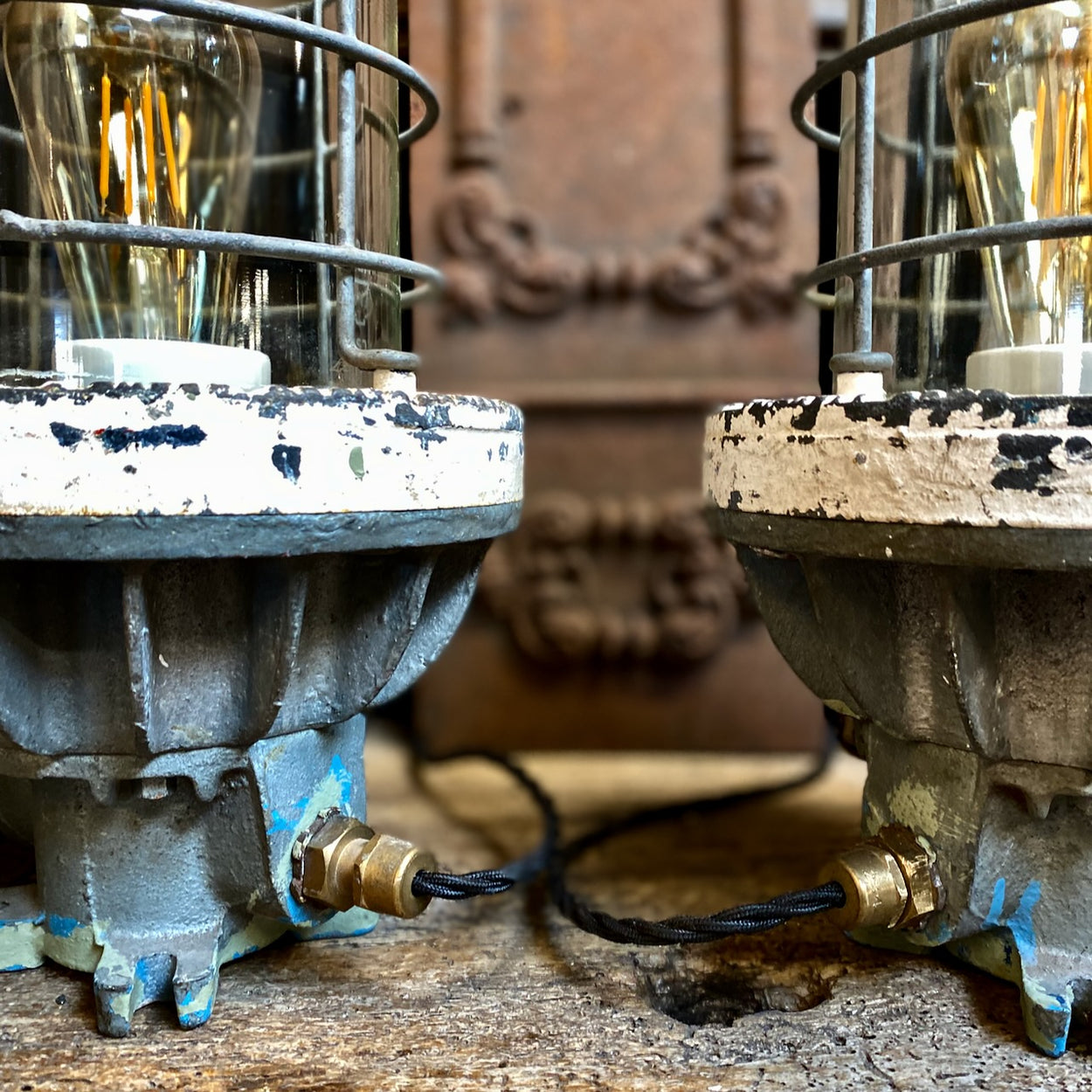 A Pair of Vintage Flameproof Lamps