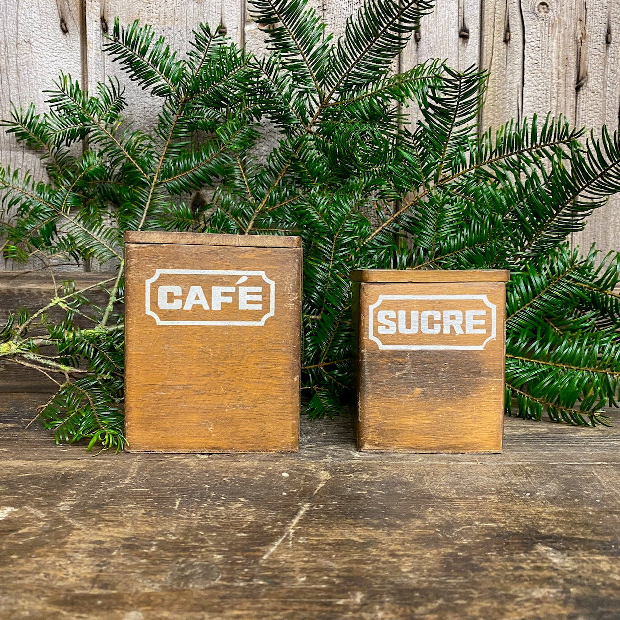 Vintage French Wooden Kitchen Boxes Set 3 — Lawson's Yard