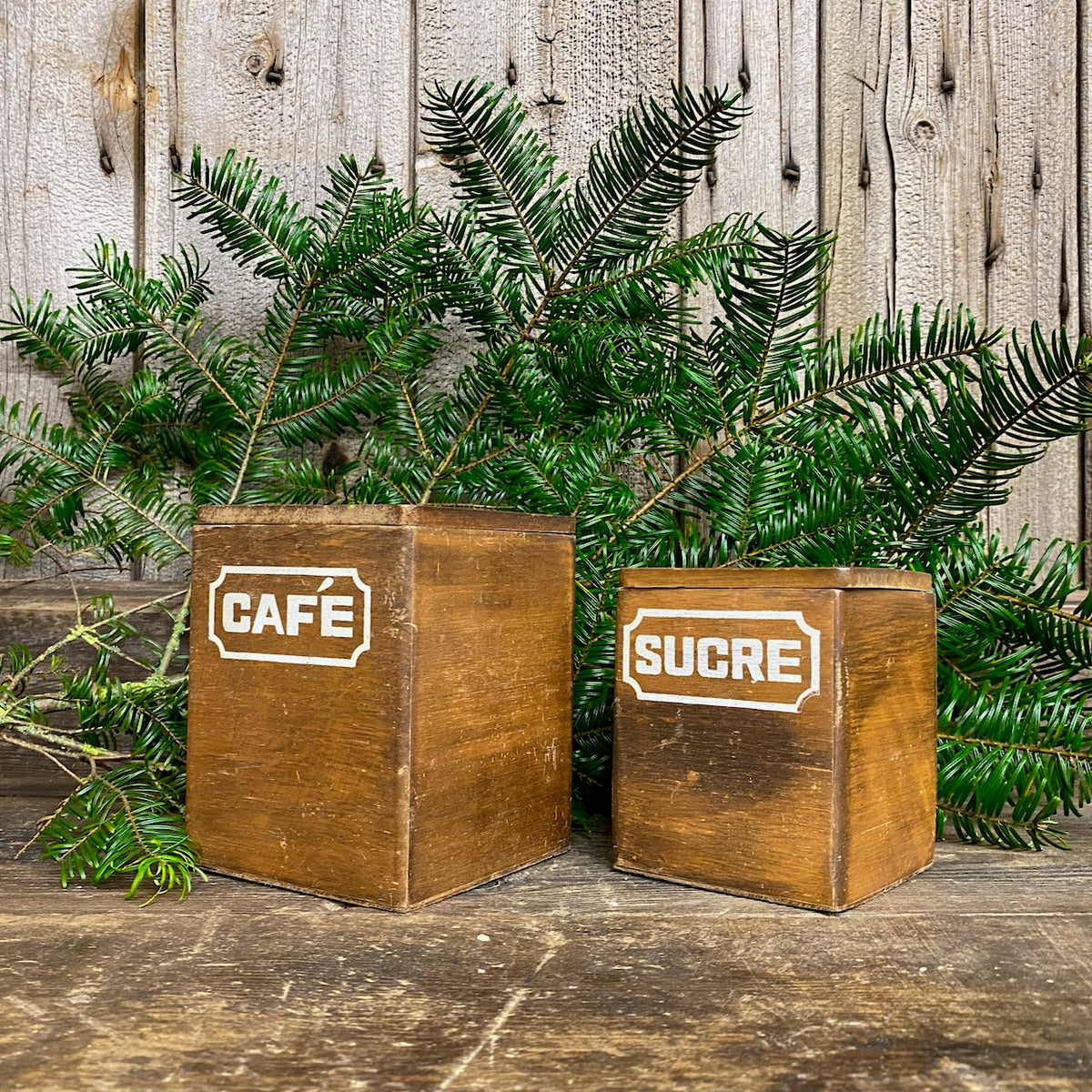 Vintage French Wooden Kitchen Boxes Set 3 — Lawson's Yard