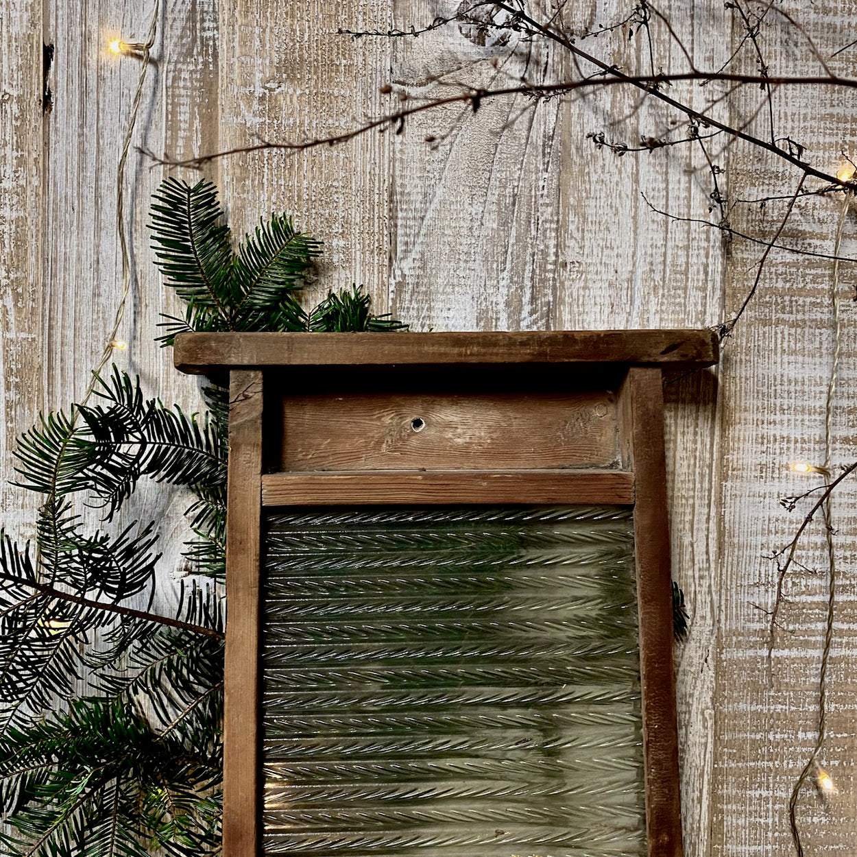 Vintage Wood and Glass Washboard