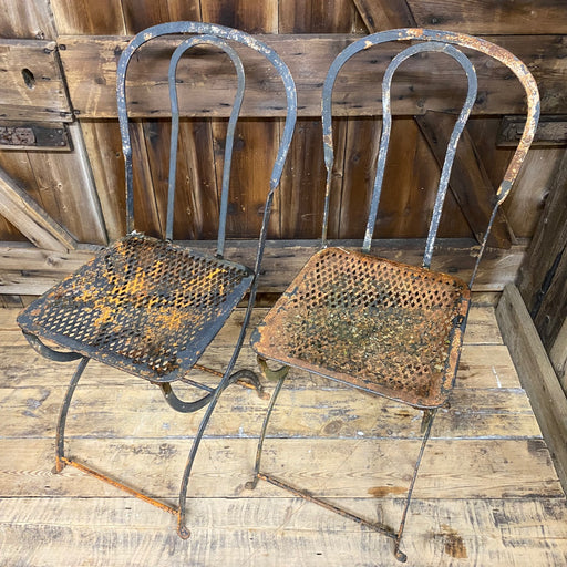 Pair of Antique French Metal Chairs