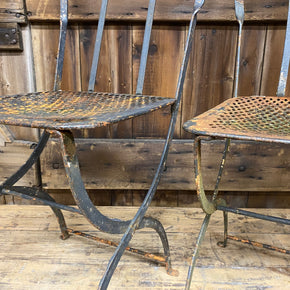 Pair of Antique French Metal Chairs