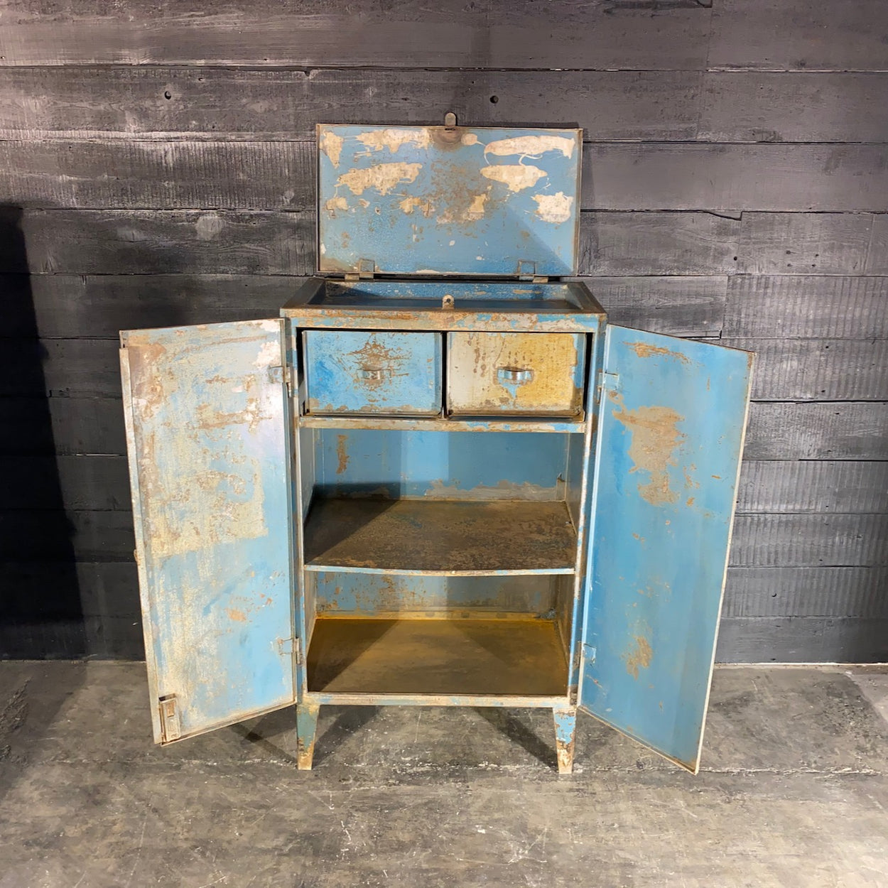 Vintage European Workshop Cabinet