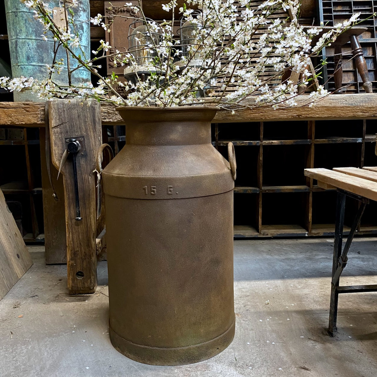 Large Vintage Rustic Milk Churn