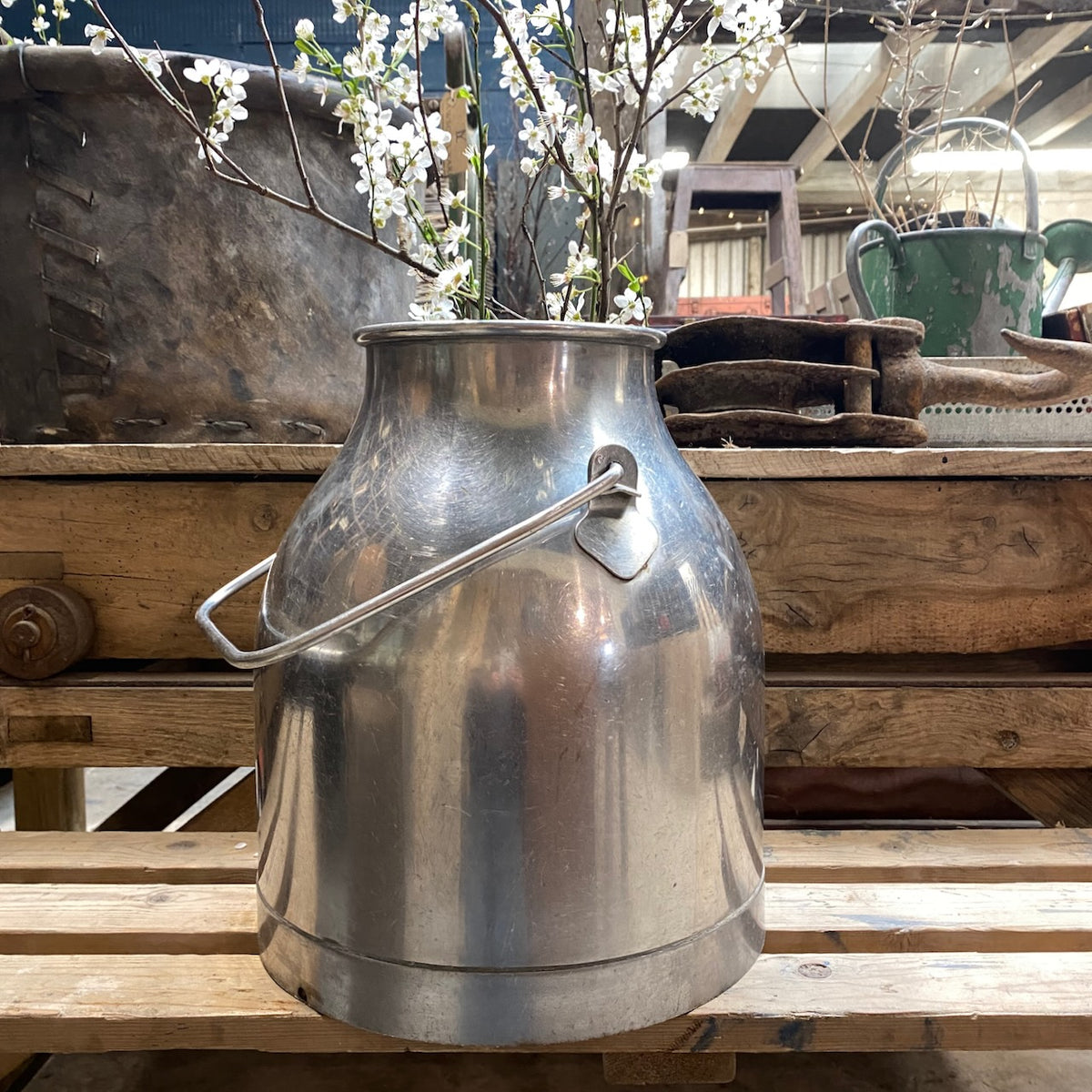 Vintage Stainless Steel Milk Churn — Lawson's Yard