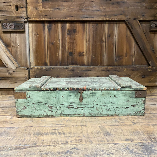 Vintage Green Wooden Box