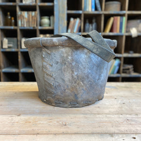 Vintage Leather Carrying Bucket