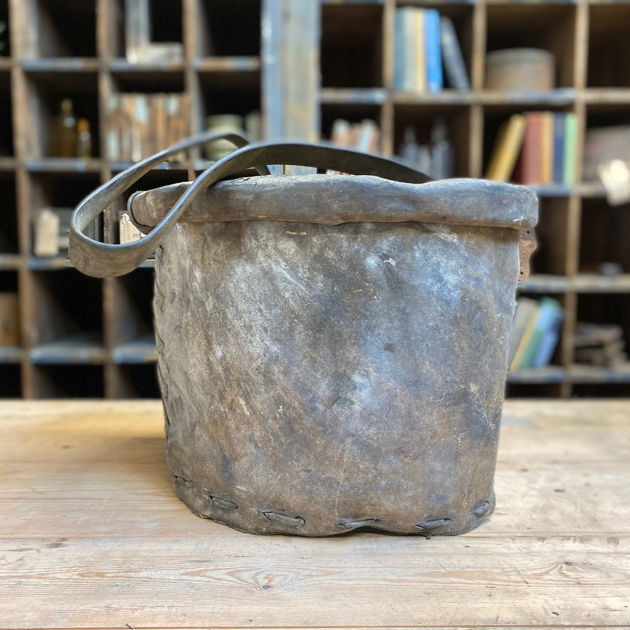 Vintage Leather Carrying Bucket