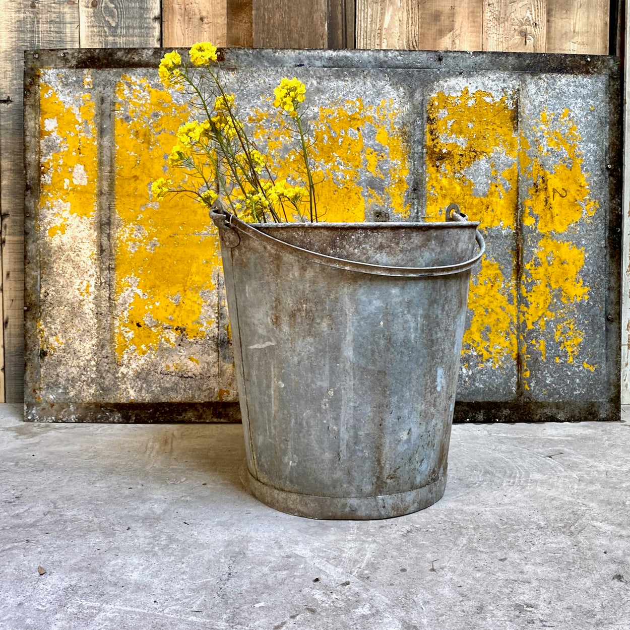 Pretty French Galvanised Bin