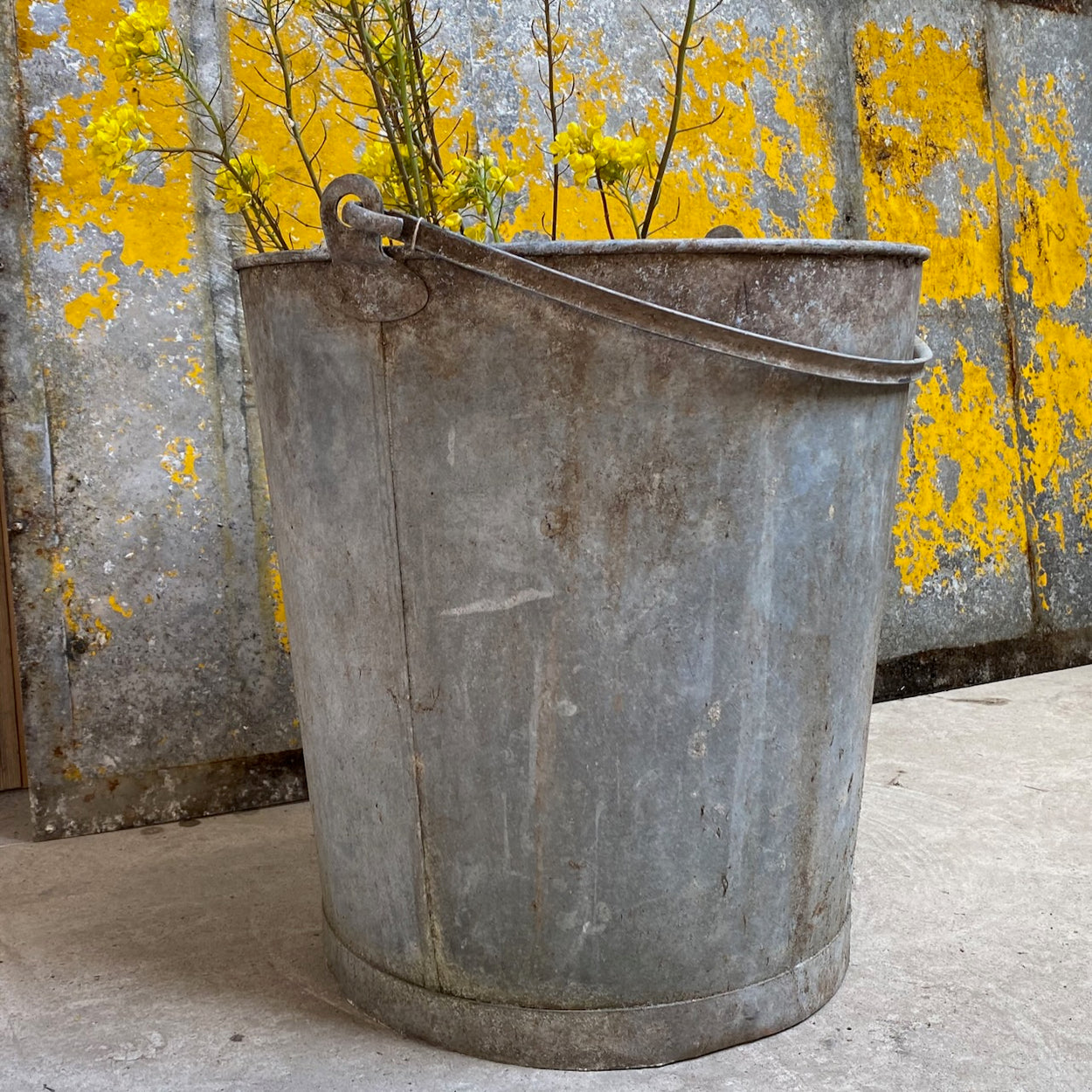 Pretty French Galvanised Bin