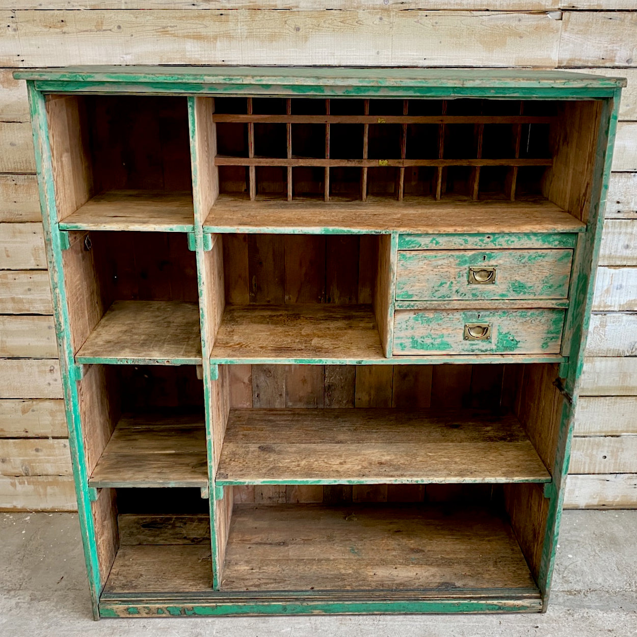 Vintage Industrial Pine Cupboard