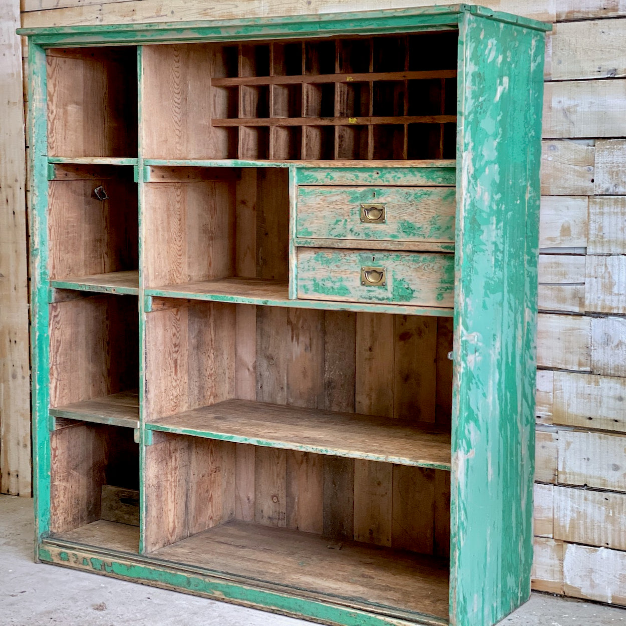 Vintage Industrial Pine Cupboard