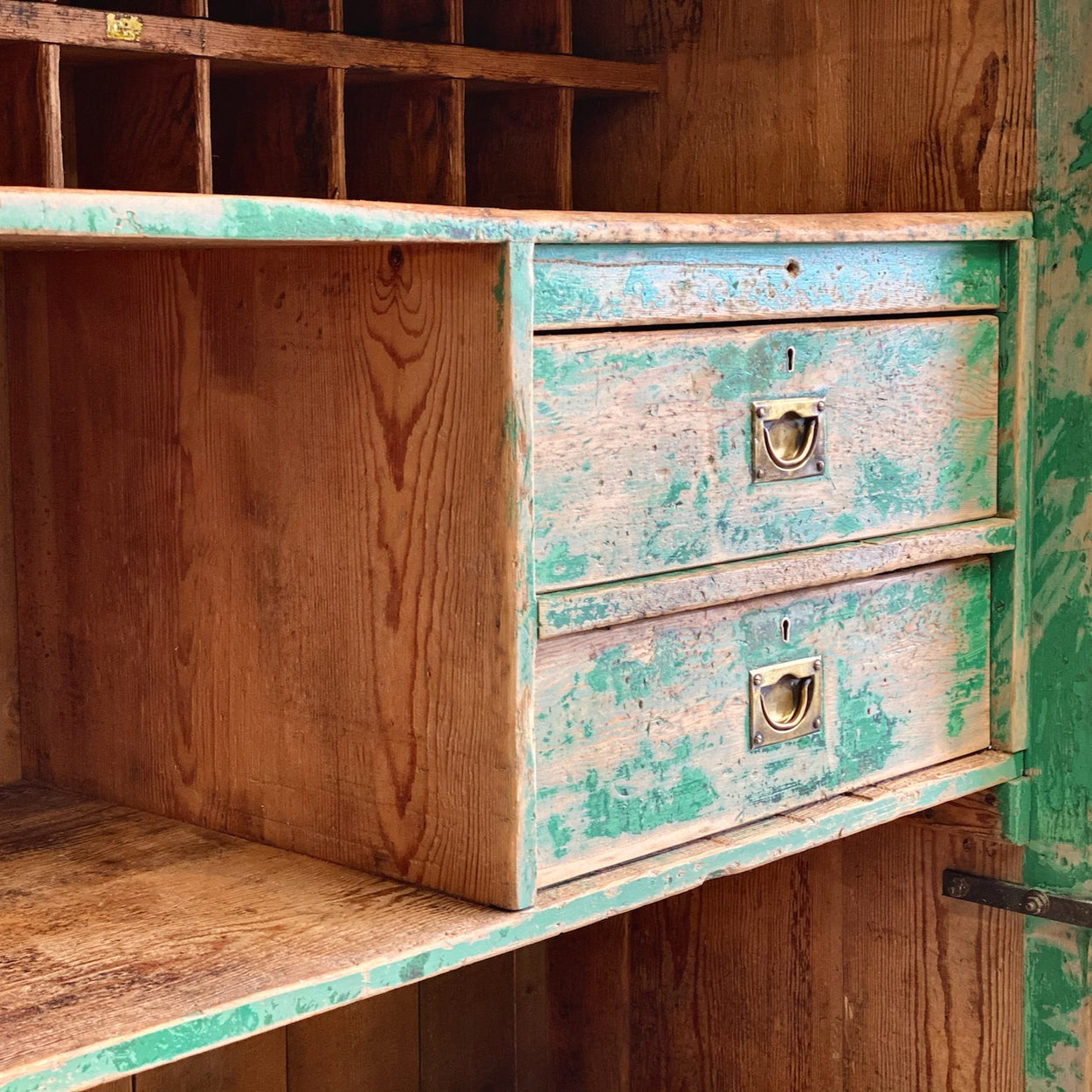 Vintage Industrial Pine Cupboard