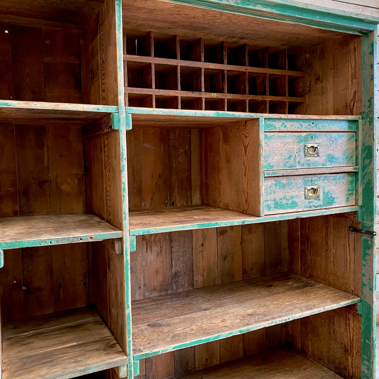 Vintage Industrial Pine Cupboard