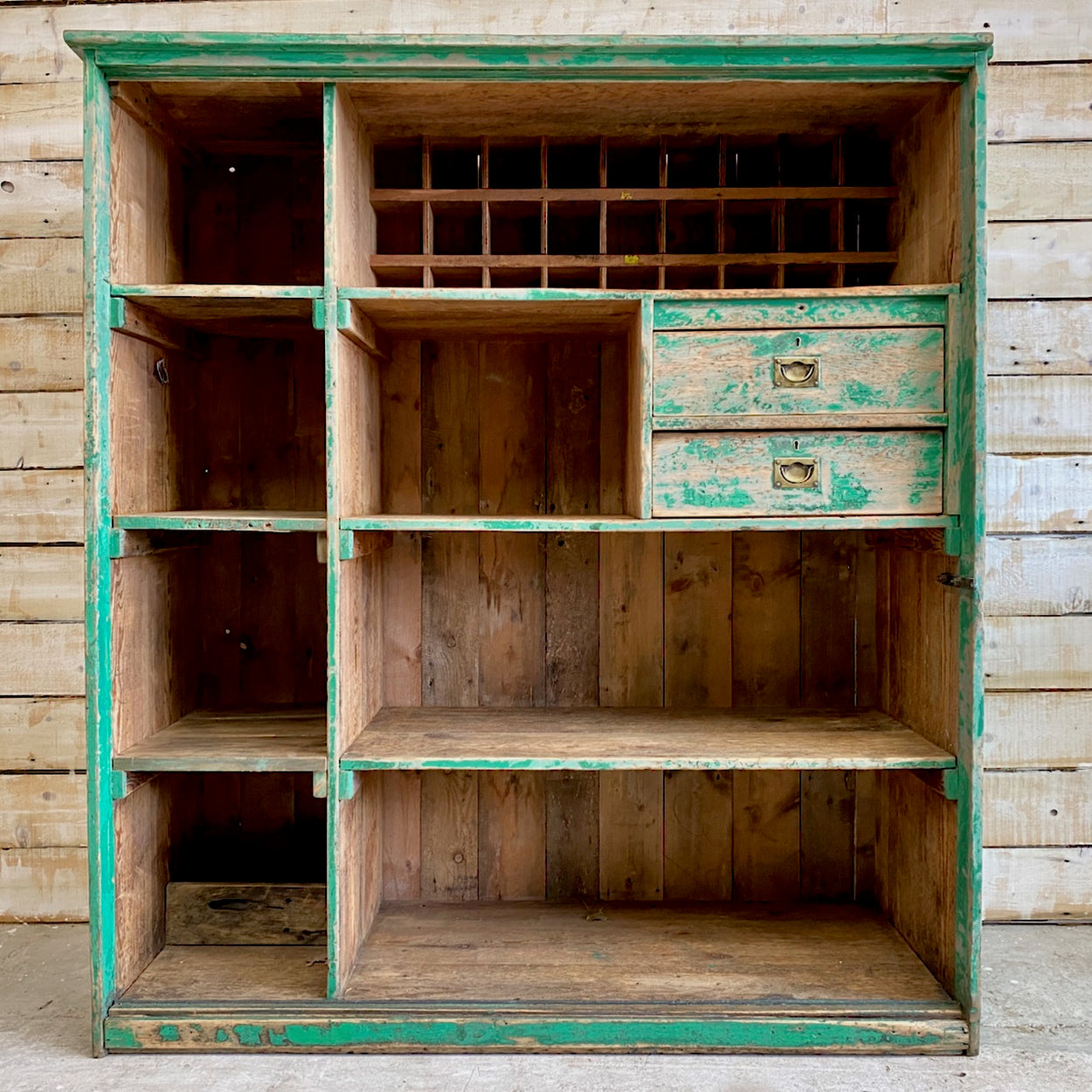 Vintage Industrial Pine Cupboard