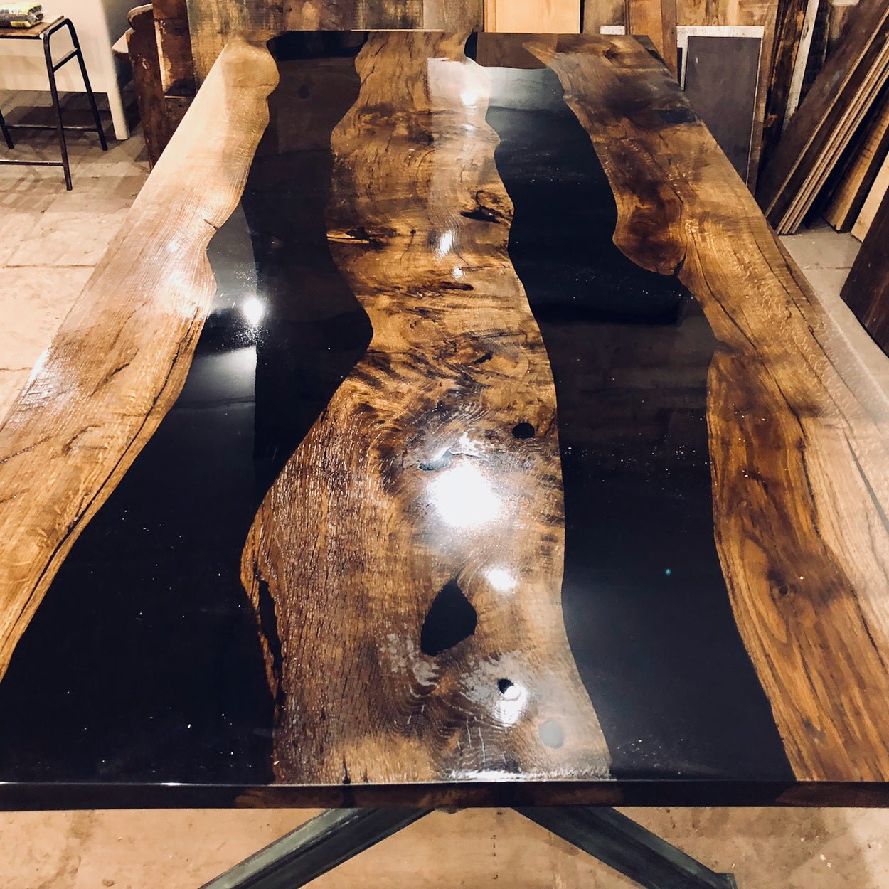 Antique Oak Resin Table